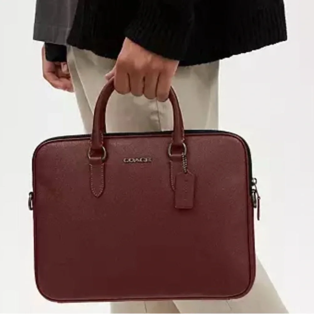 Coach Maroon Laptop Bag with Black Accents - Picture 3 of 6